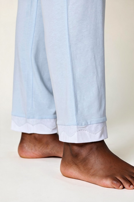 Pyjama, Spitzenkanten, Rundhals, Halbarm