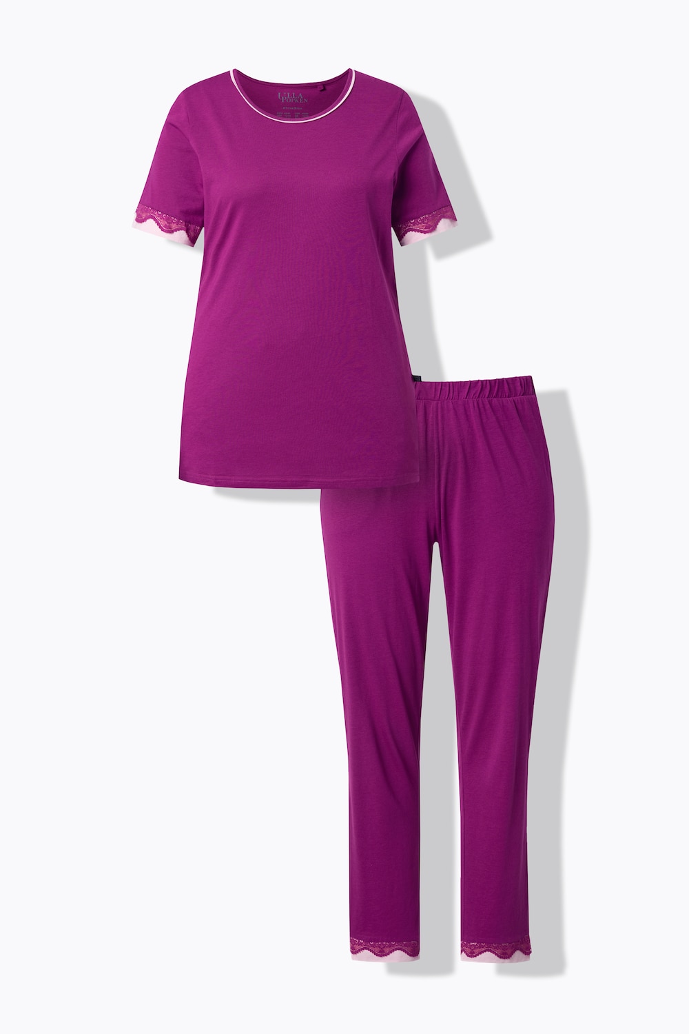 Stora storlekar Pyjamas, Dam, lila, storlek: 58/60, Syntetfibrer/Bomull, Ulla Popken