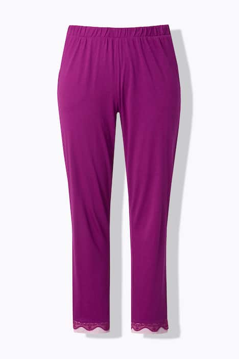 Pyjama, Spitzenkanten, Rundhals, Halbarm
