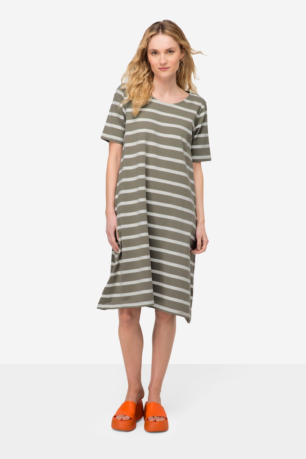 Große Größen Jerseykleid, Damen, braun, Größe: M, Baumwolle, LAURASON