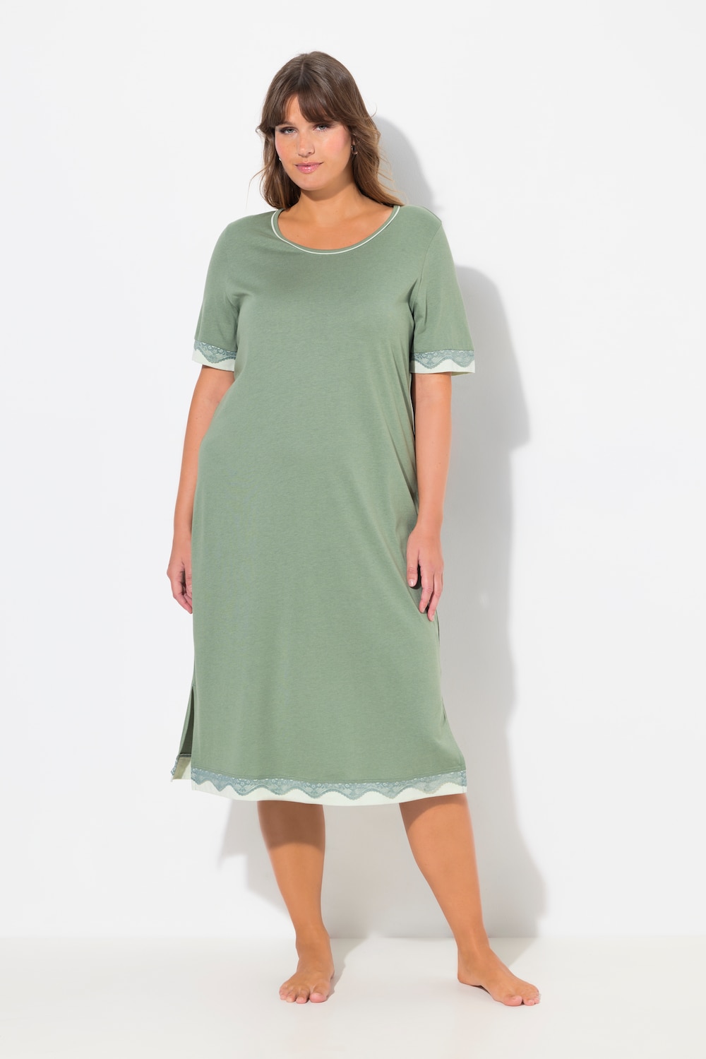 Große Größen Nachthemd, Damen, grau, Größe: 54/56, Baumwolle/Synthetische Fasern, Ulla Popken