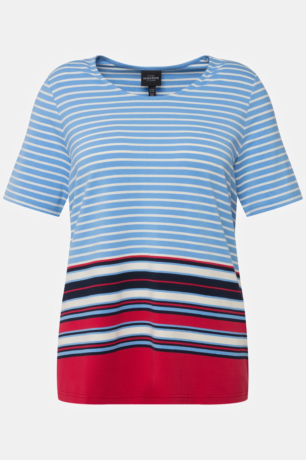 Grote Maten T-shirt, Dames, blauw, Maat: 50/52, Viscose, Ulla Popken