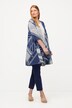 Geometric Print 3/4 Sleeve Open Style Chiffon Kimono