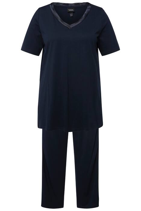 Pyžamo, dvoudílné, výstřih do V, krátké rukávy