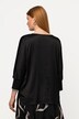 blouse, satijn, V-hals, 3/4-vleermuismouwen