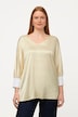 Bluse, Satin, V-udskæring, 3/4-flagermuseærmer