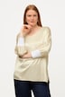 Bluse, Satin, V-udskæring, 3/4-flagermuseærmer
