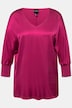 Bluse, Satin, V-udskæring, 3/4-flagermuseærmer