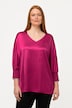 Bluse, Satin, V-udskæring, 3/4-flagermuseærmer