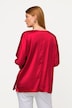 Bluse, sateng, V-hals, 3/4 flaggermusermer