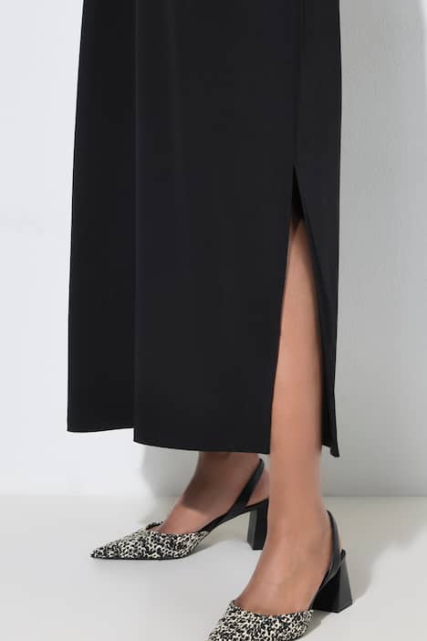 Gładka sukienka midi, trapezowy krój, bez rękawów