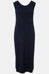 Gładka sukienka midi, trapezowy krój, bez rękawów