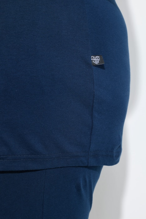 Pyjama, Streifendetails, V-Ausschnitt, 3/4-Arm