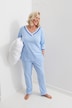 Pyjama, Streifendetails, V-Ausschnitt, 3/4-Arm
