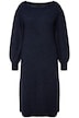 Úpletové midi šaty, A střih, lodičkový výstřih, dlouhé rukávy