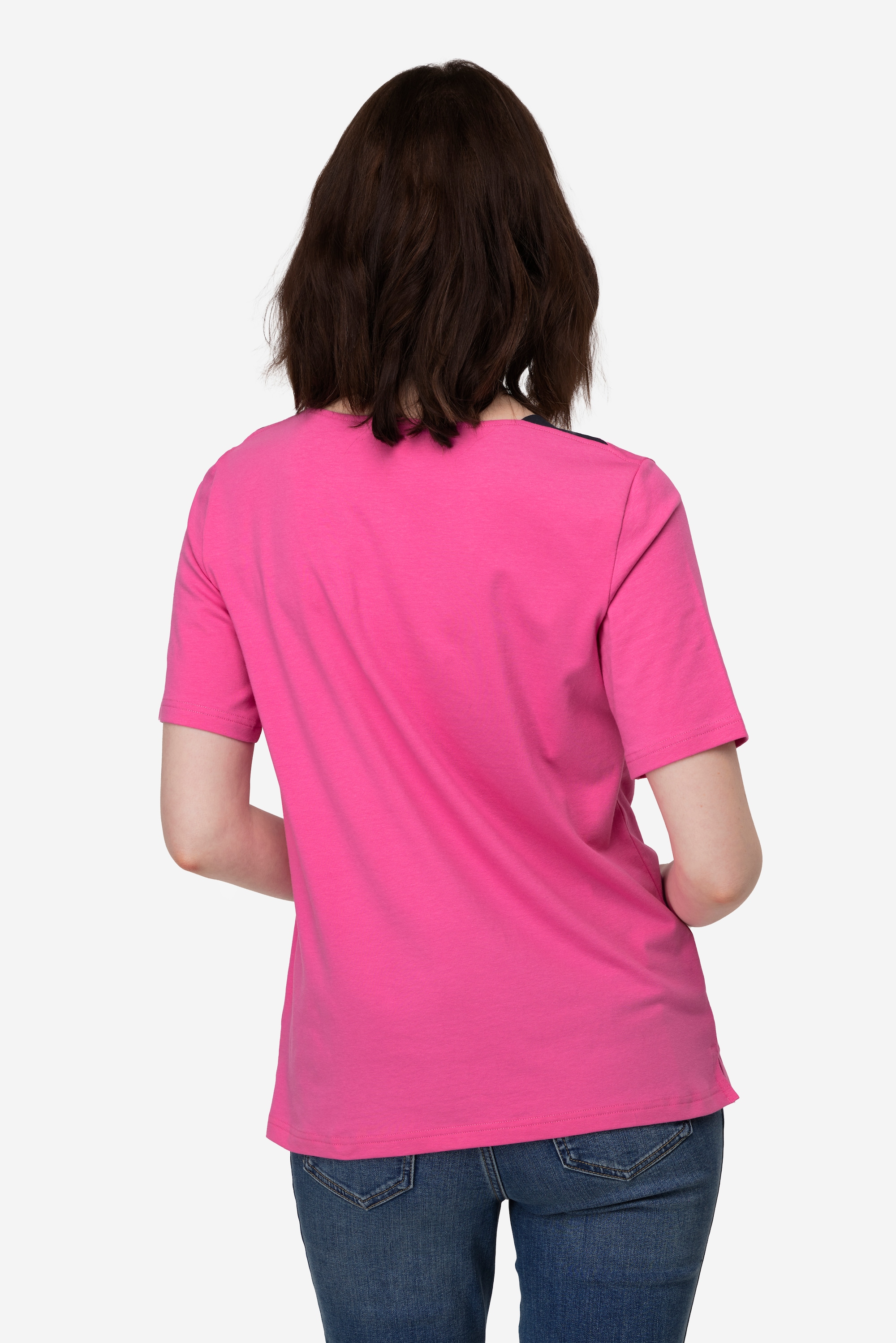 Laurasøn Damen T Shirt U Boot Ausschnitt mit seitlichen Einsätzen Halbarm 819546