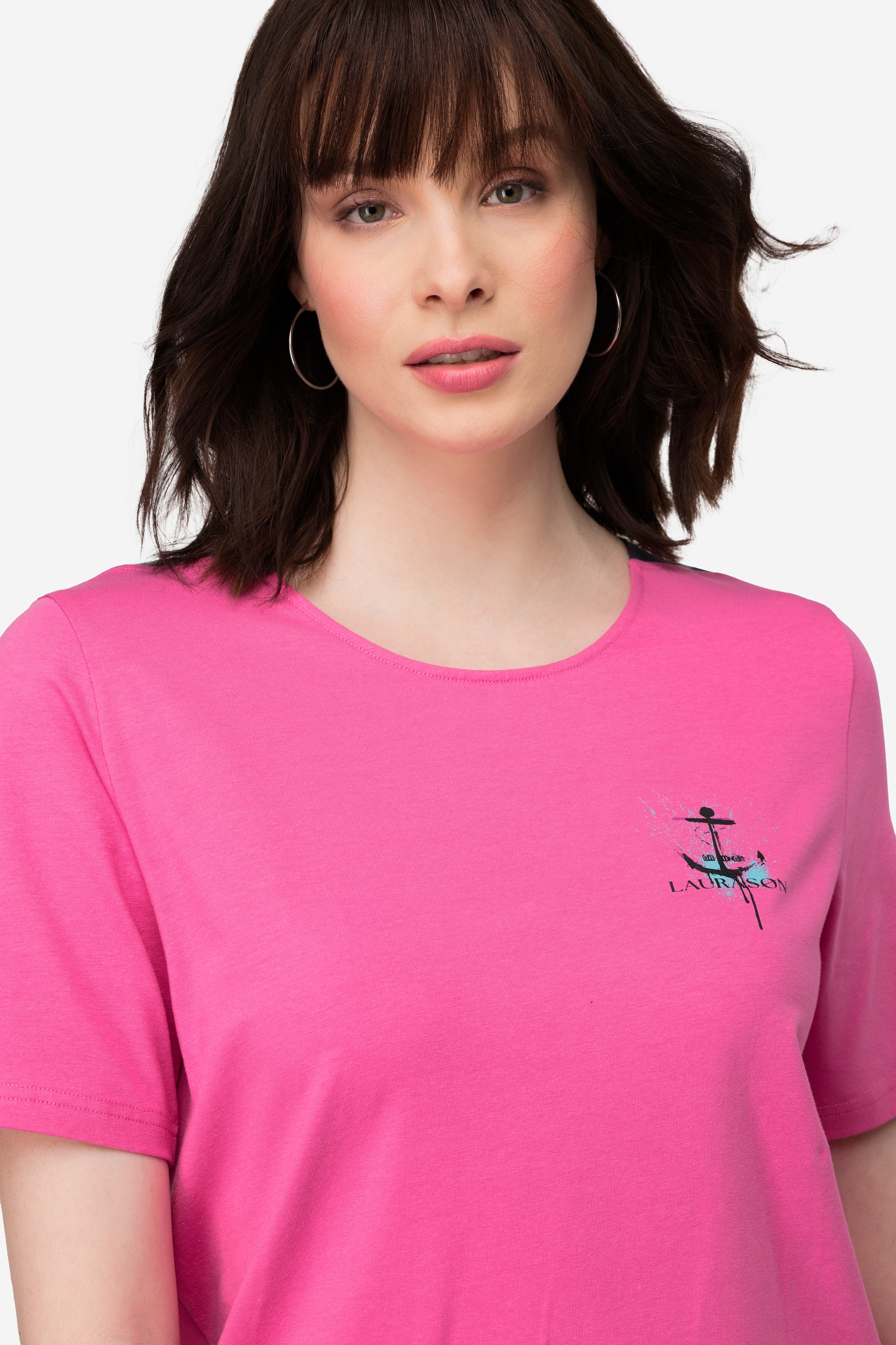 Laurasøn Damen T Shirt U Boot Ausschnitt mit seitlichen Einsätzen Halbarm 819546