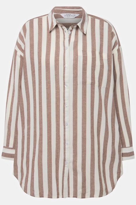 Striped Oversized Long Sleeve Blouse | all Blouses | Blouses