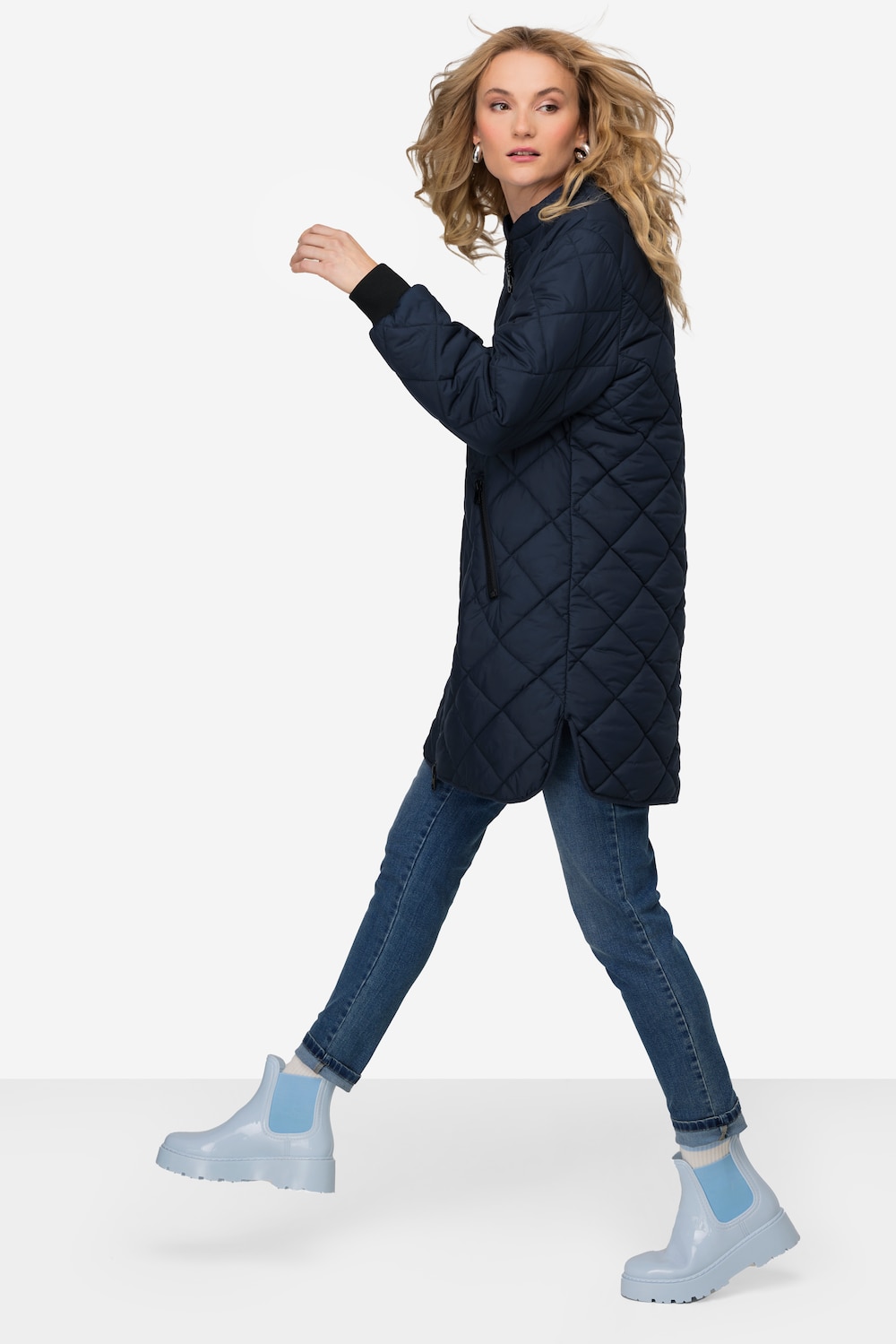 Große Größen Steppjacke, Damen, blau, Größe: XXL, Polyester/Synthetische Fasern, LAURASON