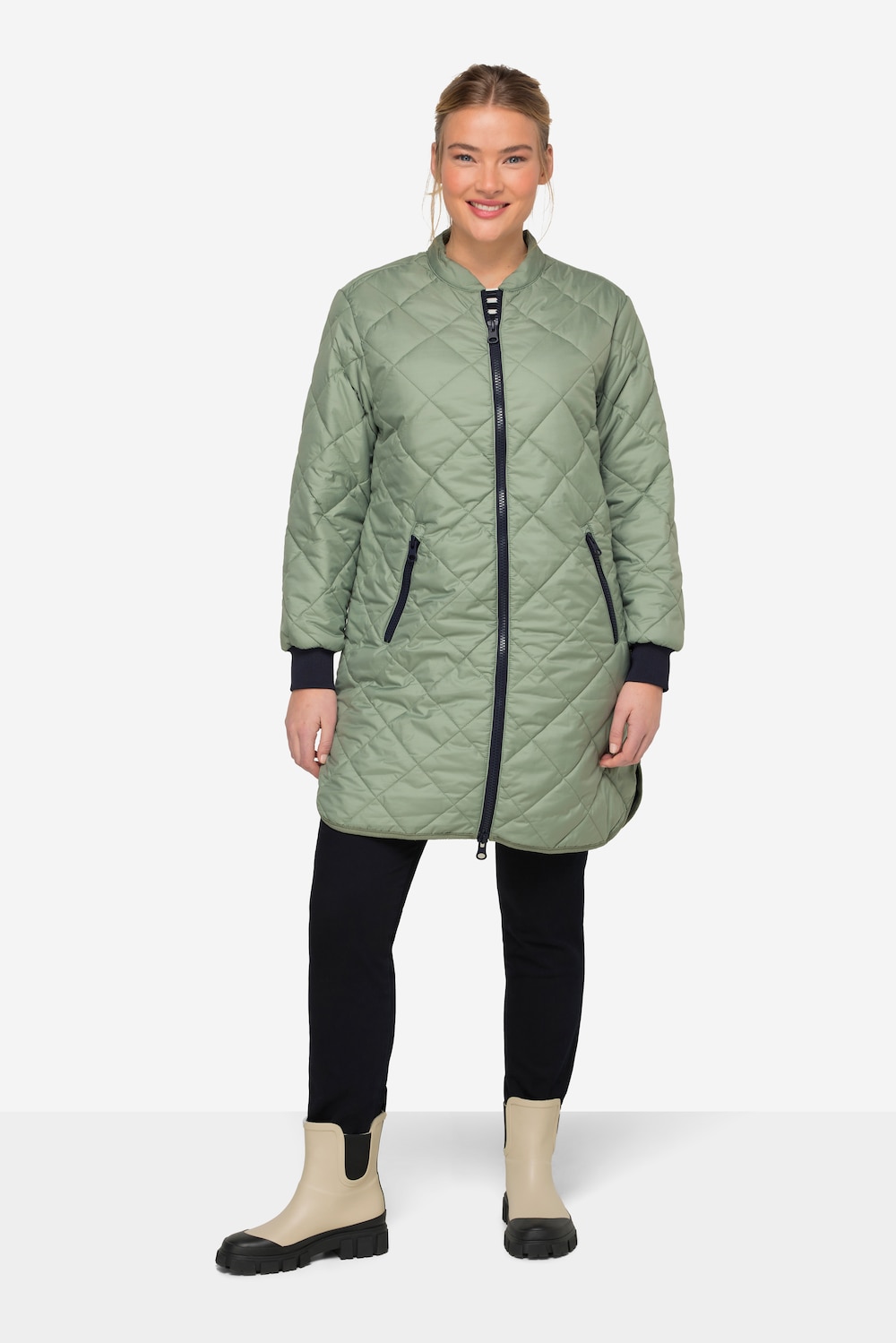 Große Größen Steppjacke, Damen, grau, Größe: XL, Polyester/Synthetische Fasern, LAURASON