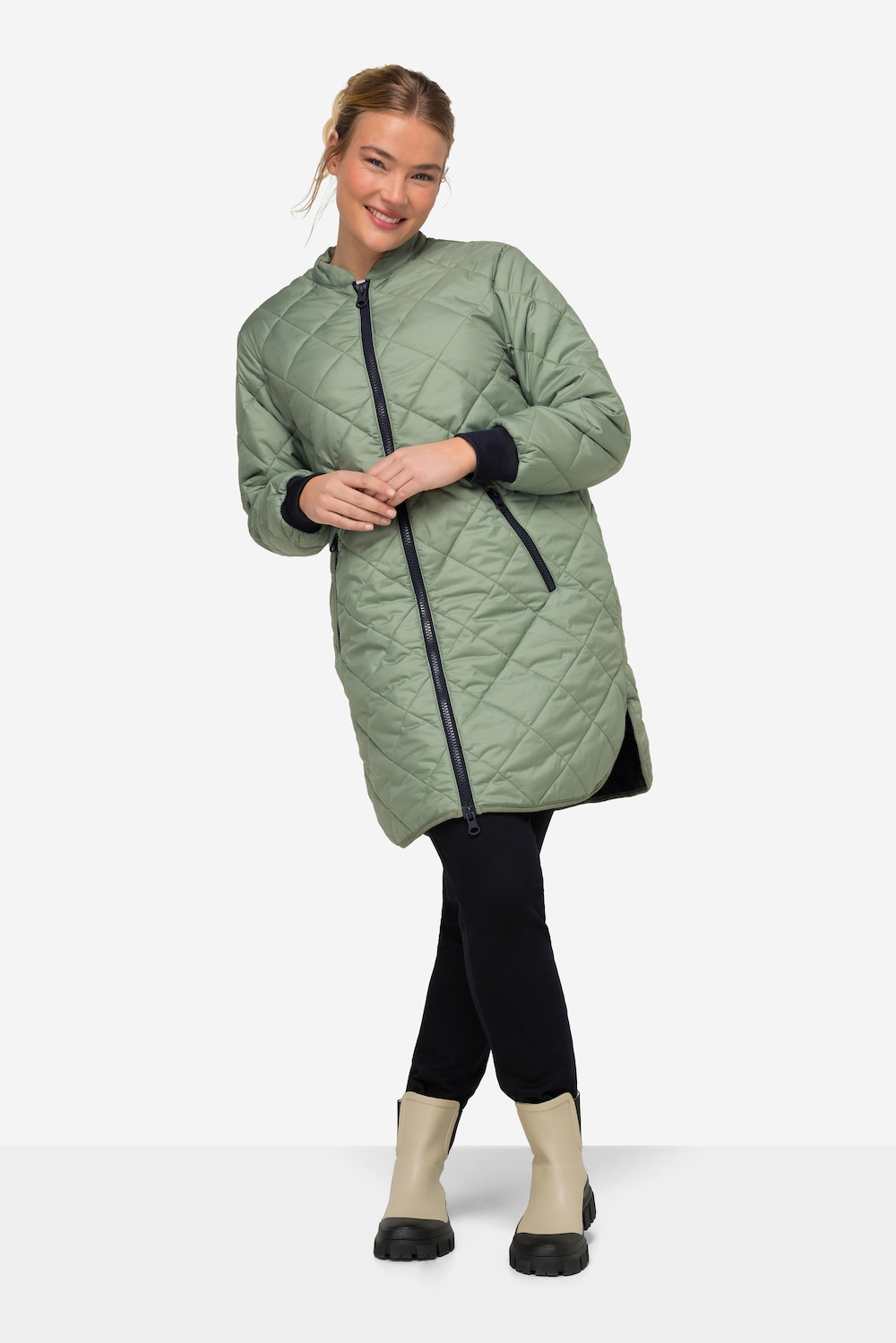 Große Größen Steppjacke, Damen, grau, Größe: M, Polyester/Synthetische Fasern, LAURASON