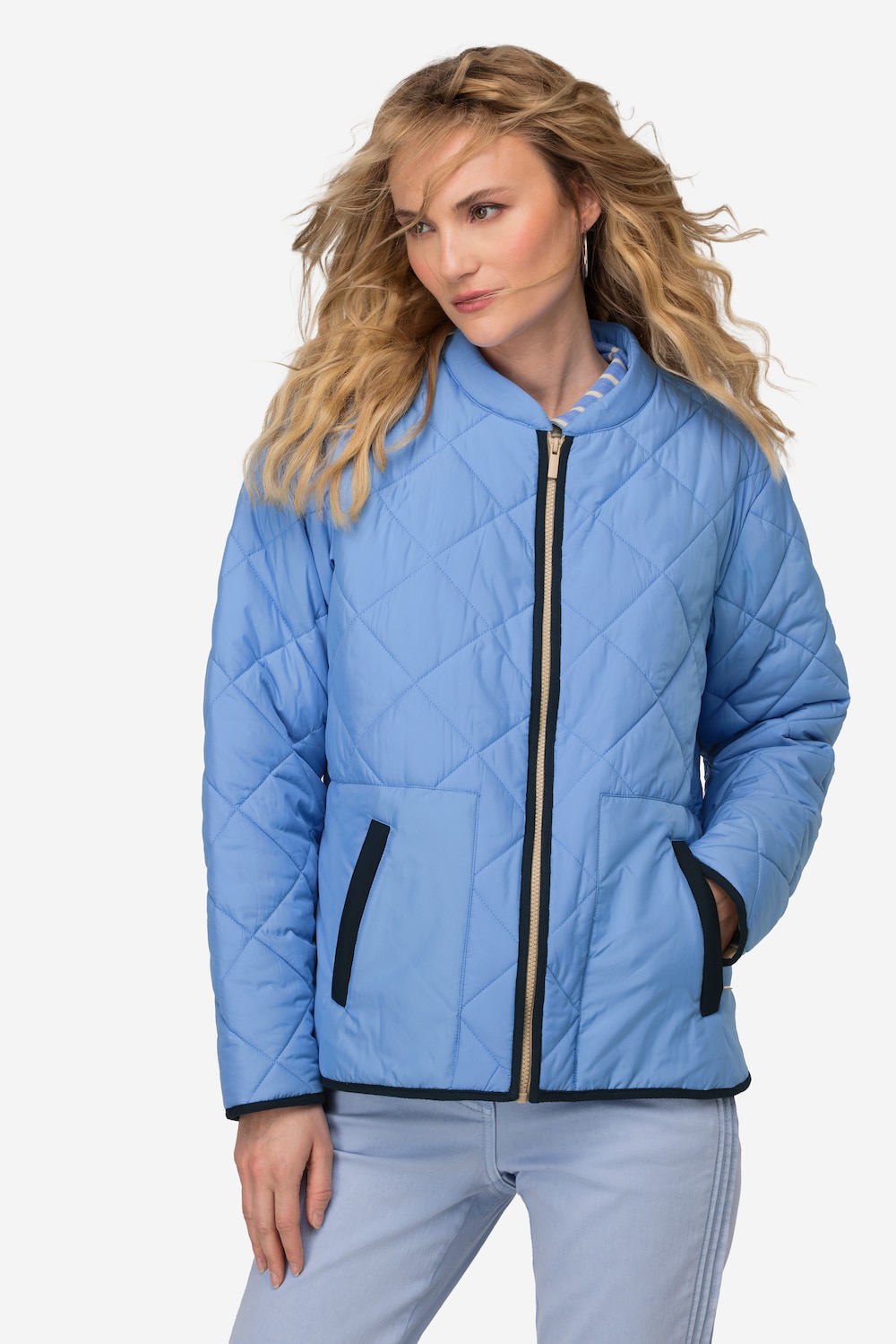 Große Größen Steppjacke, Damen, blau, Größe: L, Polyester, LAURASON