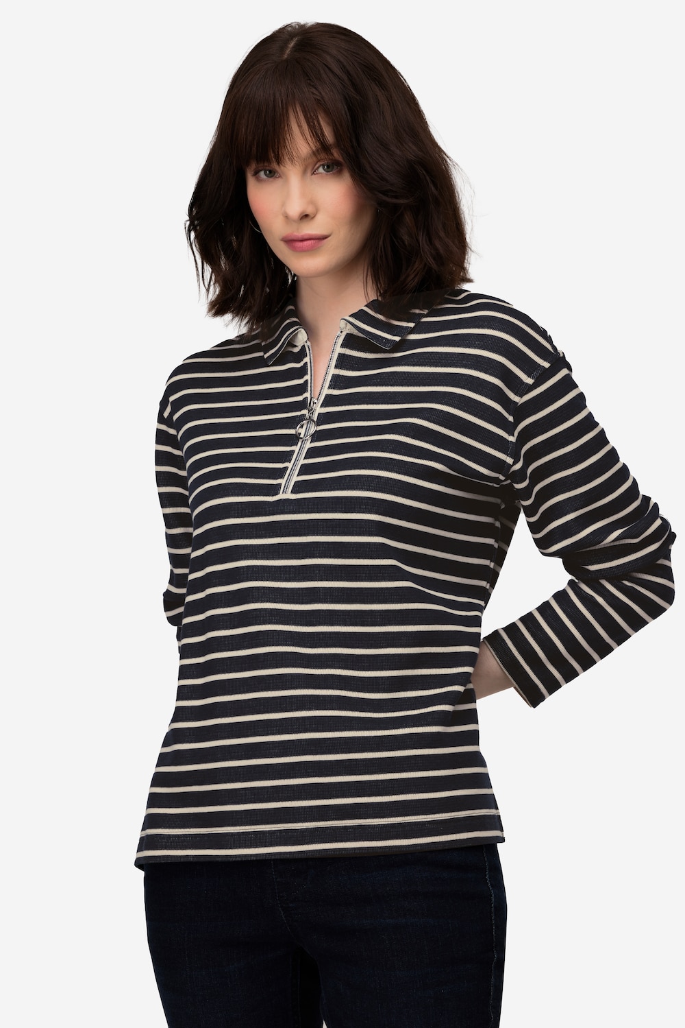 Große Größen Sweatshirt, Damen, blau, Größe: L, Baumwolle/Polyester, LAURASON