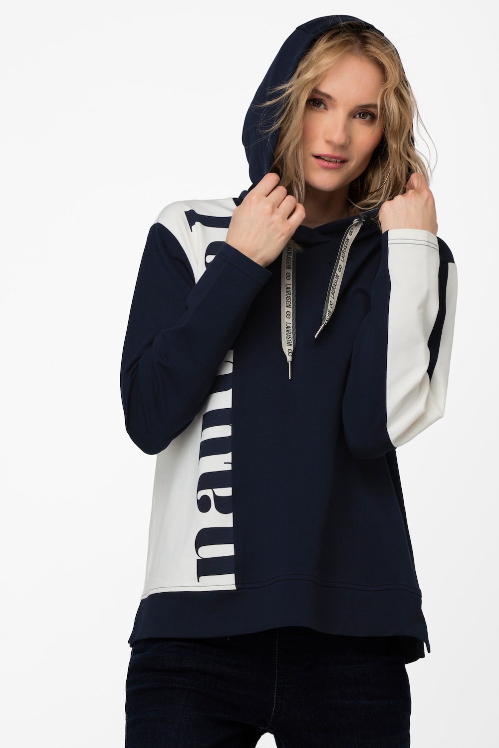 Große Größen Hoodie, Damen, blau, Größe: S, Baumwolle, LAURASON