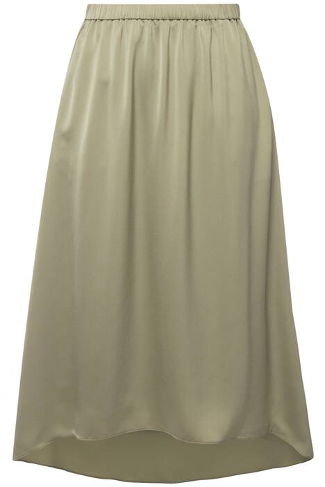 Midi sukně, A střih, elastický pas, lem vpředu zkrácený