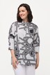Geometric Letter Print 3/4 Sleeve Button Down