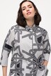 Geometric Letter Print 3/4 Sleeve Button Down