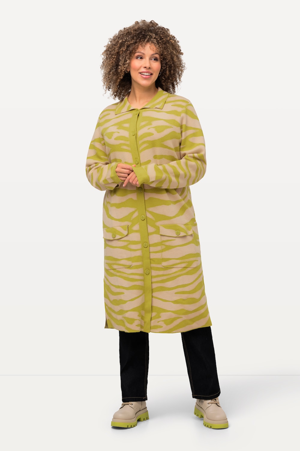 Große Größen Strickjacke, Damen, grün, Größe: 58/60, Viskose/Polyester/Synthetische Fasern, Ulla Popken