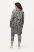 Strickjacke, Jacquard-Leomuster, V-Ausschnitt, offene Form