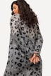 Strickjacke, Jacquard-Leomuster, V-Ausschnitt, offene Form