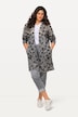 Strickjacke, Jacquard-Leomuster, V-Ausschnitt, offene Form