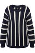Svetr, široké pruhy, kulatý výstřih, dlouhé rukávy