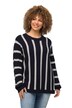 Svetr, široké pruhy, kulatý výstřih, dlouhé rukávy