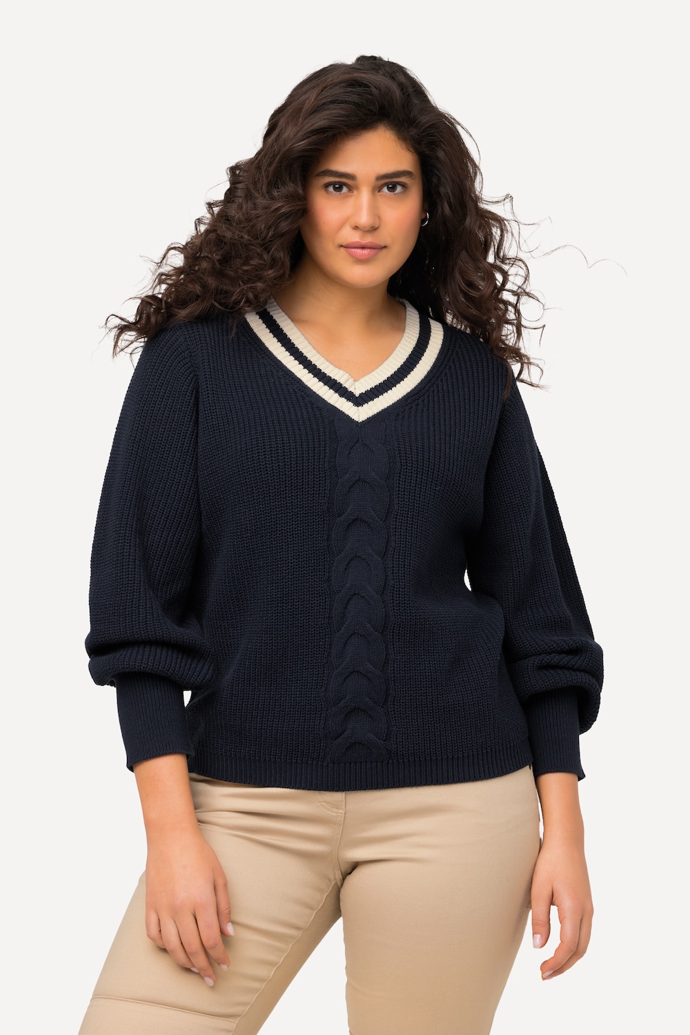 Grote Maten Pullovers, Dames, blauw, Maat: 54/56, Katoen/Synthetische vezels, Ulla Popken