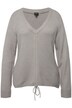 Svetr, řasící stuha, výstřih do V, dlouhé rukávy
