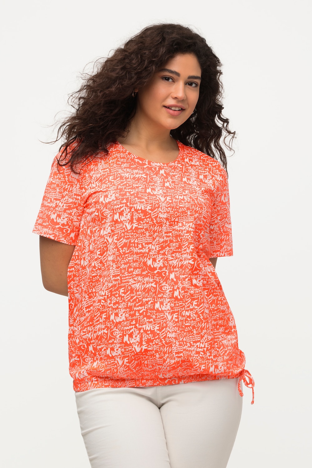 Grote Maten T-shirt, Dames, oranje, Maat: 50/52, Katoen, Ulla Popken