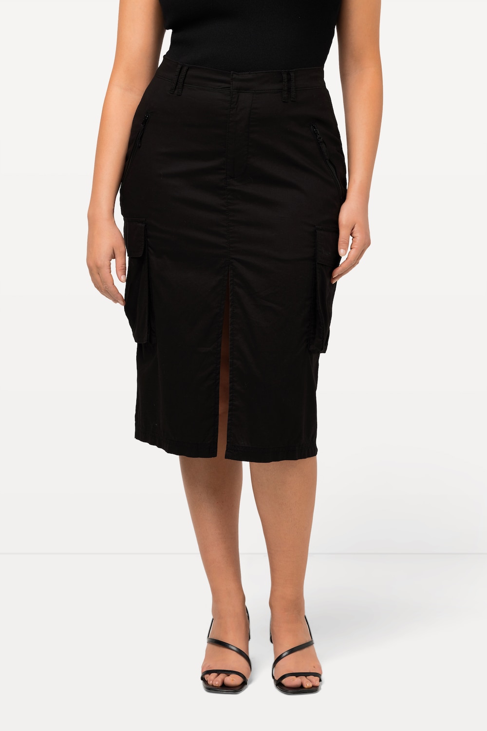 Große Größen Cargorock, Damen, schwarz, Größe: 54, Baumwolle/Synthetische Fasern, Ulla Popken