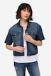 Oversized jean jacket with loose-fitting half-sleeves