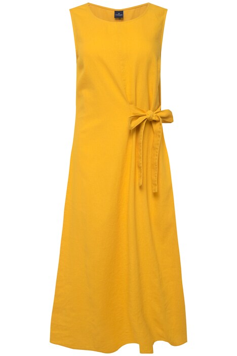 Leinenmix-Kleid, Straight Fit, Rundhals, seitliche Zierschleife