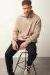 Pull STHUGE à manches longues, laine mélangée, col cheminée avec fermeture zippée - jusqu'au 8 XL