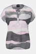 Bluse, Blätter Print, Rundhals