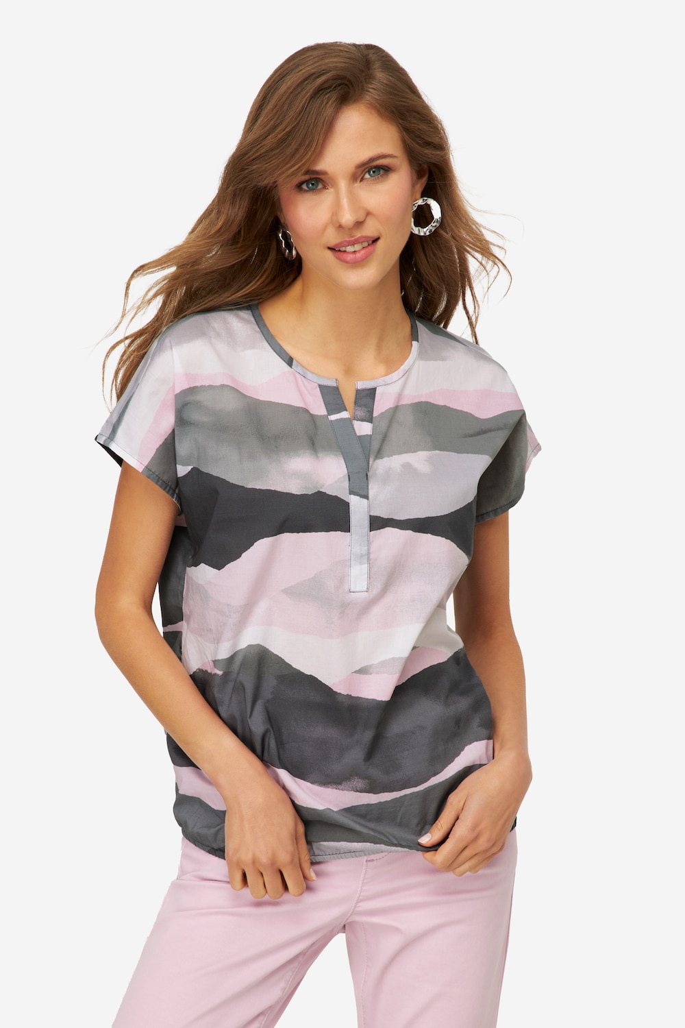 Große Größen Bluse, Damen, braun, Größe: L, Baumwolle, LAURASON