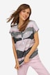 Bluse, Blätter Print, Rundhals
