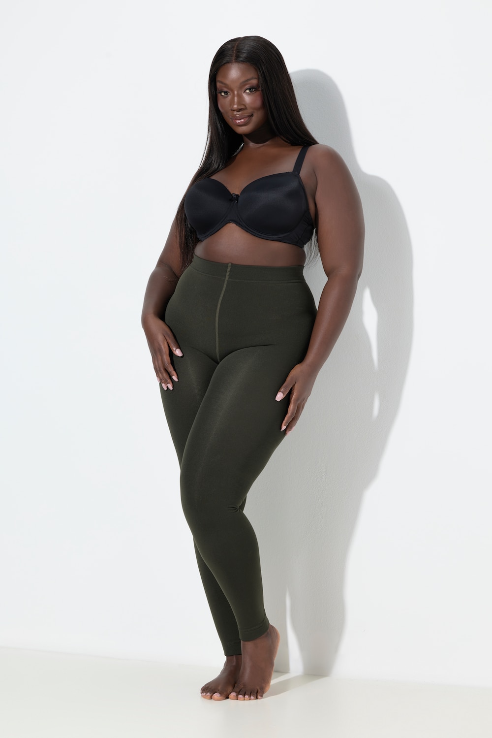 Große Größen Thermo-Strumpfleggings, Damen, braun, Größe: 50/52, Polyester, Ulla Popken