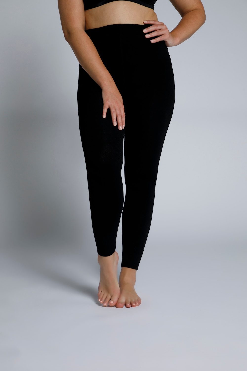 Große Größen Thermo-Strumpfleggings, Damen, schwarz, Größe: 50/52, Polyester, Ulla Popken