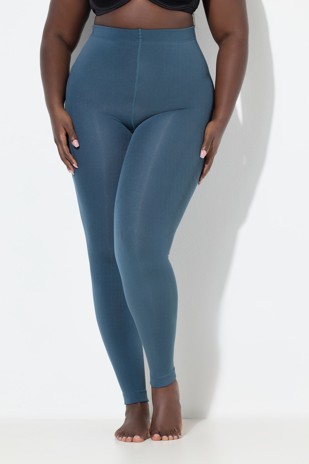 Große Größen Thermo-Strumpfleggings, Damen, türkis, Größe: 50/52, Polyester, Ulla Popken